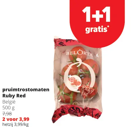 Promotie: pruimtrostomaten Ruby Red