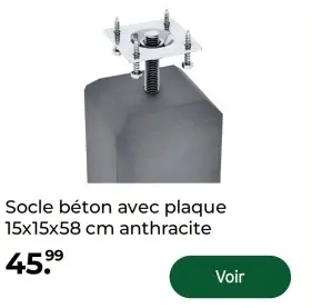 Offre: Socle béton avec plaque