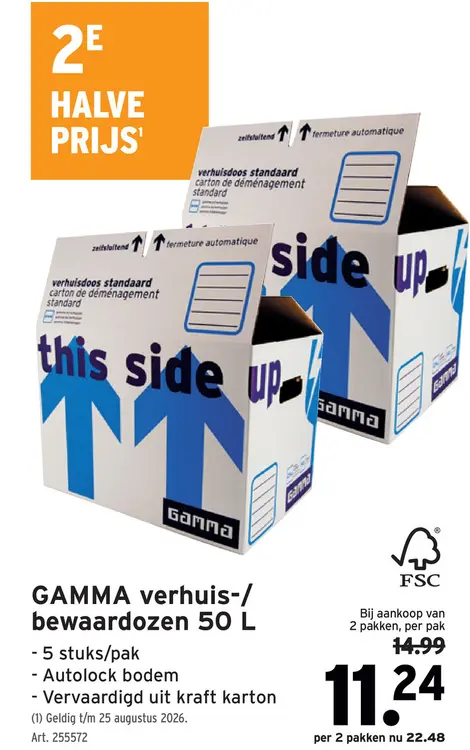 Promotie: verhuis-/ bewaardozen 50 L