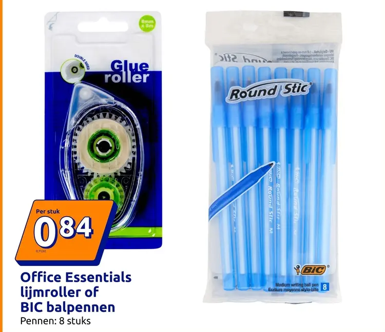 Promotie: Office Essentials lijmroller of BIC balpennen