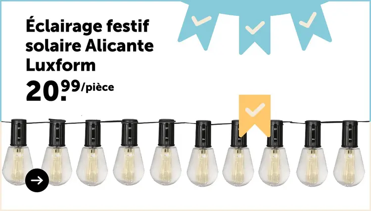 Offre: Éclairage festif solaire Alicante