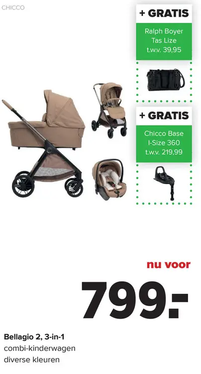 Aanbieding: Bellagio 2, 3-in-1 combi-kinderwagen
