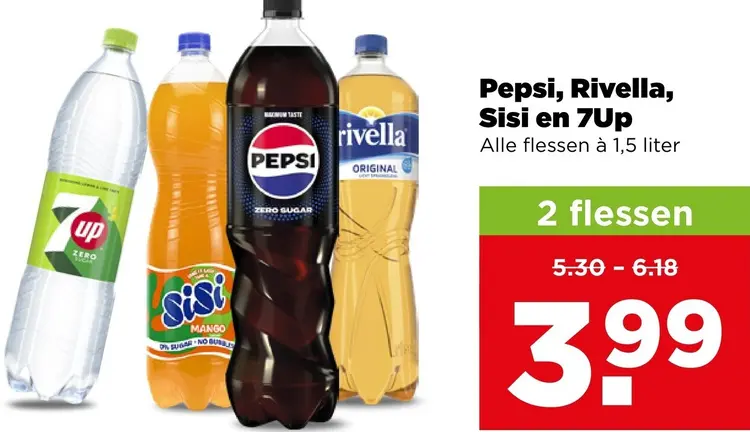 Aanbieding: Pepsi, Rivella, Sisi en 7Up