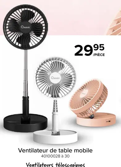 Offre: Ventilateur de table mobile
