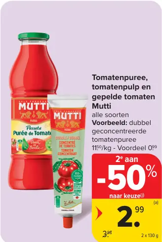 Promotie: Tomatenpuree, tomatenpulp en gepelde tomaten