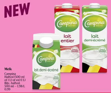 Aanbieding: Melk Campina Halfvol