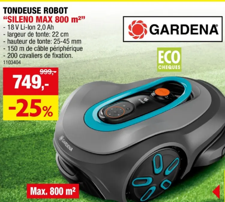 Offre: TONDEUSE ROBOT "SILENO MAX 800 m²"