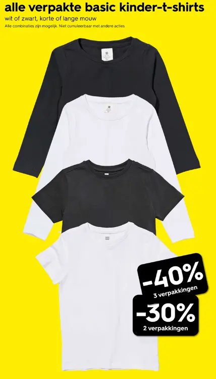 Promotie: basic kinder-t-shirts