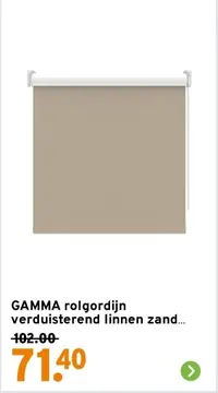 Aanbieding: GAMMA rolgordijn verduisterend linnen zand...