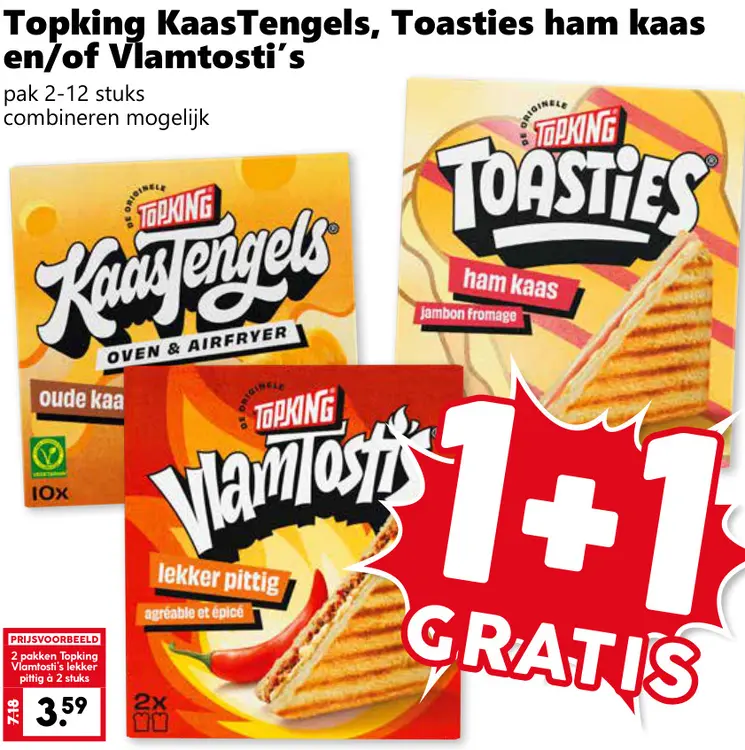 Aanbieding: KaasTengels, Toasties ham kaas en/of Vlamtosti's