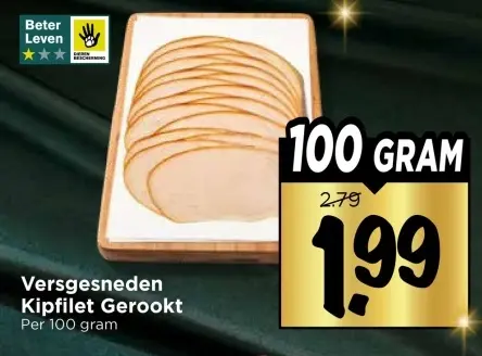 Aanbieding: Versgesneden Kipfilet Gerookt