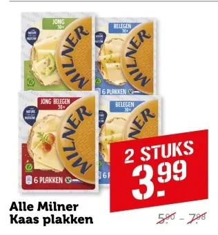 Aanbieding: Alle Milner Kaas plakken