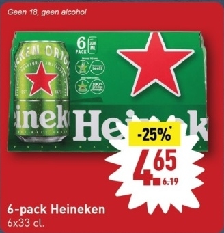 Aanbieding: 6-pack Heineken