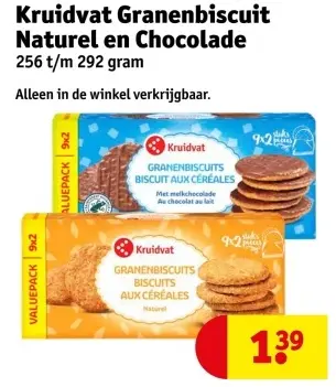 Aanbieding: Granenbiscuit Naturel en Chocolade