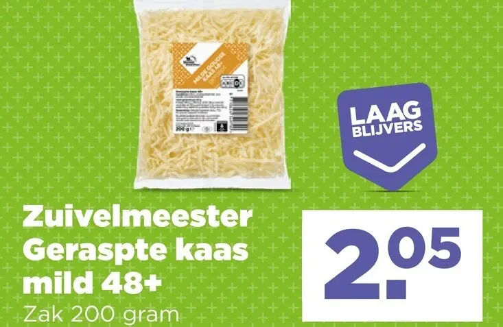 Aanbieding: Zuivelmeester Geraspte kaas mild 48+