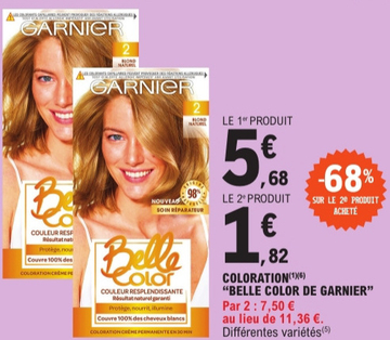 Offre: COLORATION "BELLE COLOR DE GARNIER"