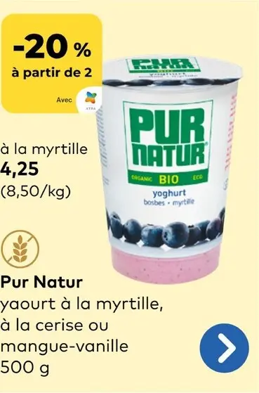 Offre: Pur Natur yaourt