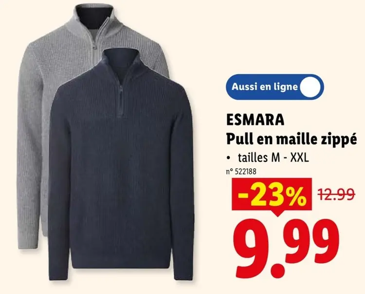 Offre: Pull en maille zippé