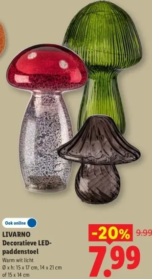 Aanbieding: Decoratieve LED-paddenstoel