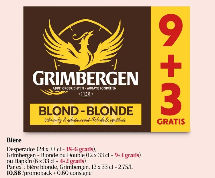 Offre: Grimbergen - Blonde ou Double