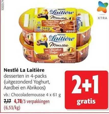 Promotie: La Laitière desserten in 4-packs