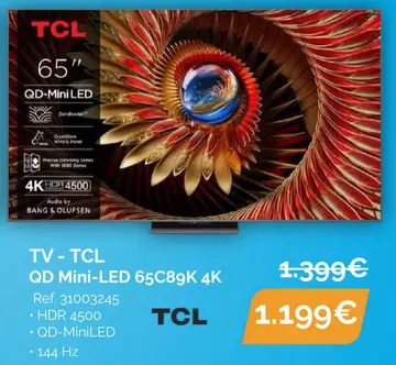 Offre: TV - TCL QD Mini-LED 65C89K 4K