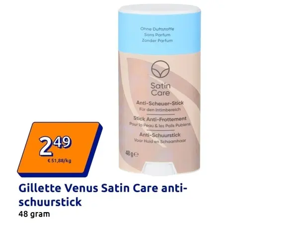 Aanbieding: Gillette Venus Satin Care anti-schuurstick