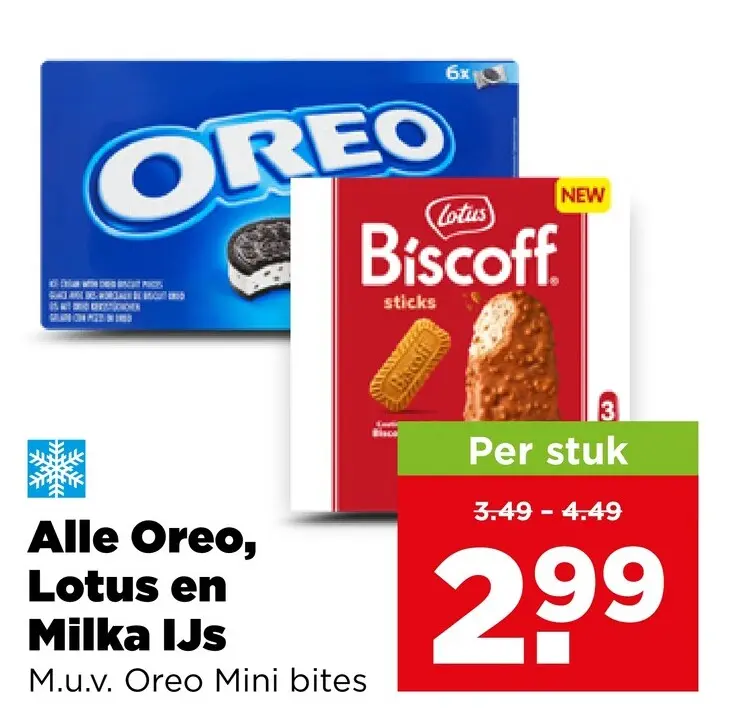 Aanbieding: Oreo, Lotus en Milka IJs