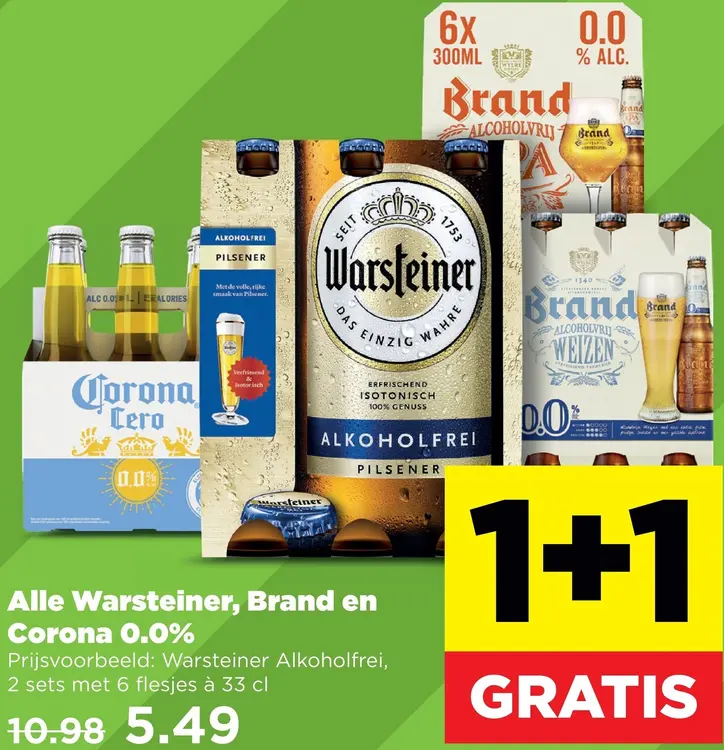 Aanbieding: Warsteiner, Brand en Corona 0.0%