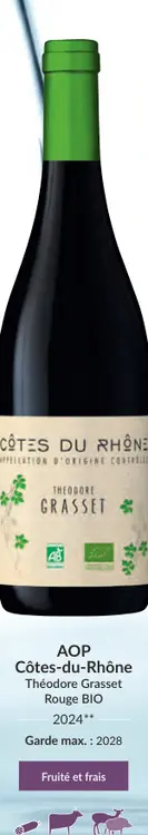Offre: AOP Côtes-du-Rhône Théodore Grasset Rouge BIO