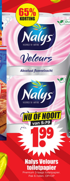 Aanbieding: Nalys Velours toiletpapier