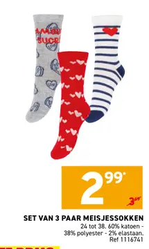 Aanbieding: SET VAN 3 PAAR MEISJESSOKKEN