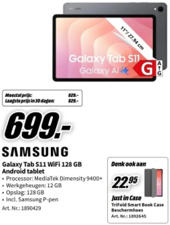 Aanbieding: Galaxy Tab S11 WiFi 128 GB Android tablet