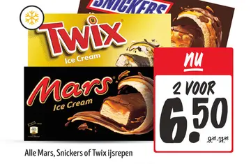 Aanbieding: Mars, Snickers of Twix ijsrepen