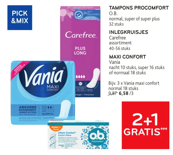 Promotie: Tampons procomfort / inlegkruisjes / maxi confort