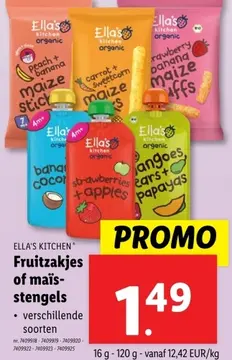 Aanbieding: Fruitzakjes of maïs-stengels