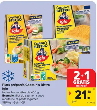 Offre: Plats préparés Captain's Bistro Iglo