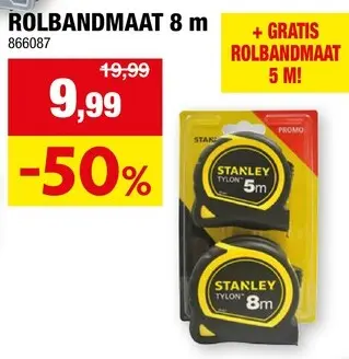 Promotie: Rolbandmaat 8 m + gratis rolbandmaat 5 m
