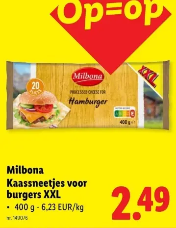 Promotie: Kaassneetjes voor burgers XXL