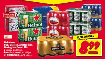 Aanbieding: Heineken, Bud, Grolsch, Amstel Bier, Hertog Jan Grand Pils