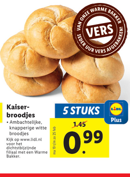 Aanbieding: Kaiser broodjes 
