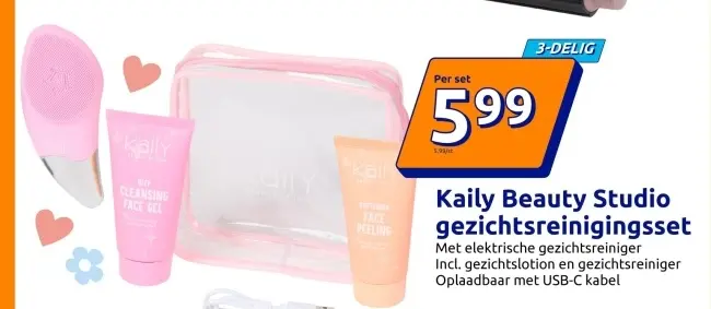 Promotie: Kaily Beauty Studio gezichtsreinigingsset