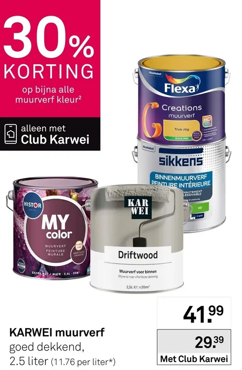 Aanbieding: Bijna alle muurverf kleur