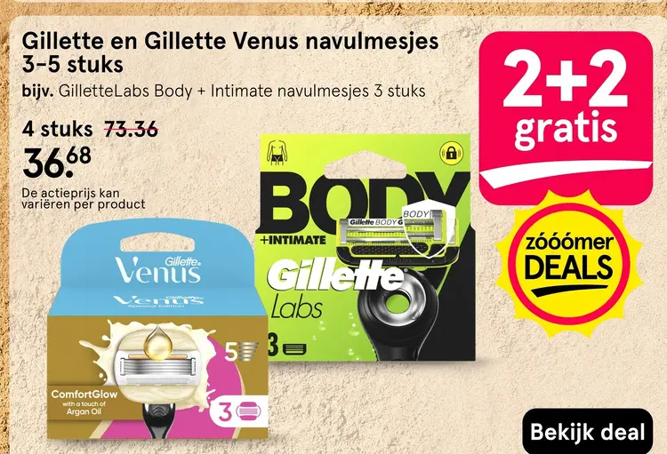 Aanbieding: Gillette en Gillette Venus navulmesjes