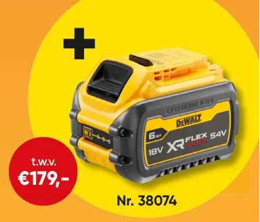 Promotie: DEWALT XR FLEXVOLT Battery
