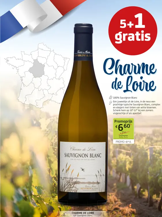 Promotie: CHARME DE LOIRE IGP Sauvignon Blanc