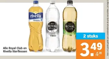 Aanbieding: Royal Club en Rivella literflessen