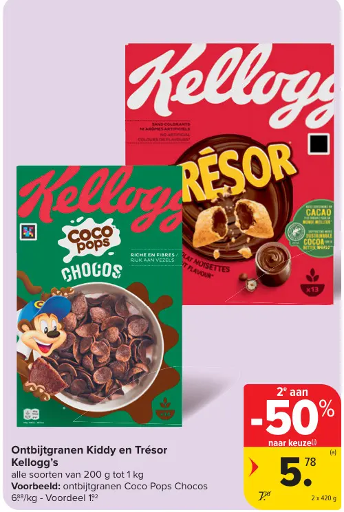 Promotie: Ontbijtgranen Kiddy en Trésor