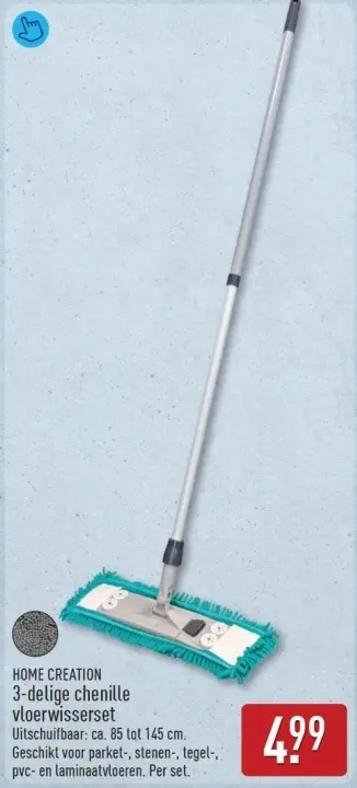 Aanbieding: 3-delige chenille vloerwisserset