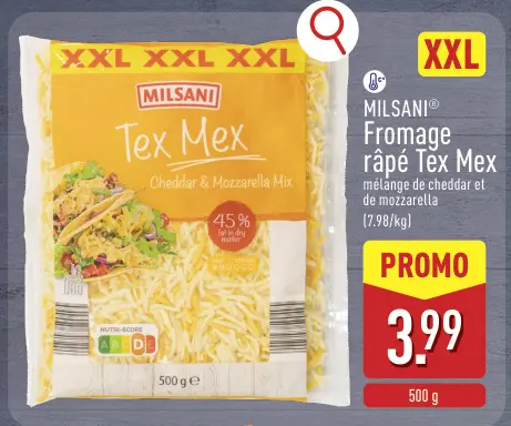 Offre: Fromage râpé tex mex